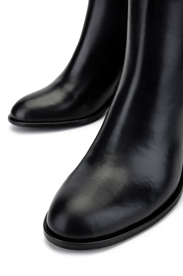  Tamer Tanca Kadın Hakiki Deri Siyah Topuklu Bot