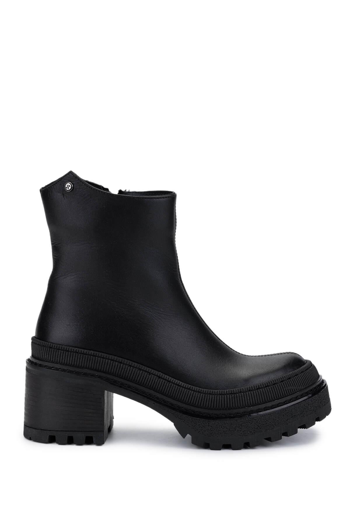  Tamer Tanca Kadın Hakiki Deri Siyah Casual Bot