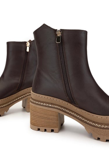  Tamer Tanca Kadın Hakiki Deri Kahverengi Casual Bot