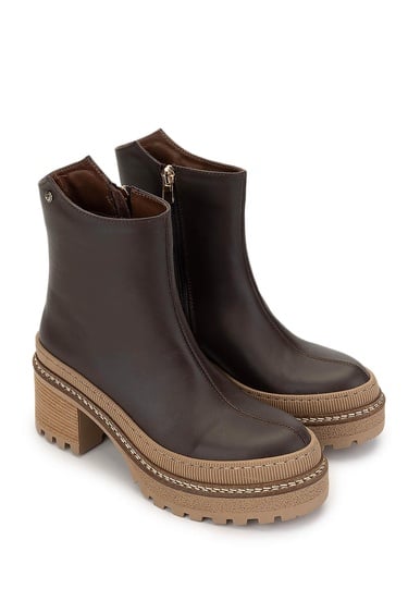  Tamer Tanca Kadın Hakiki Deri Kahverengi Casual Bot