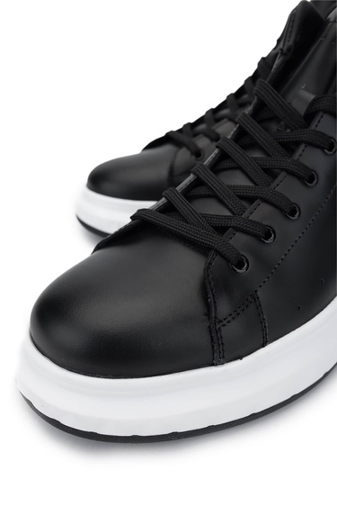  Tamer Tanca Erkek Hakiki Deri Siyah Bot Ayakkabı