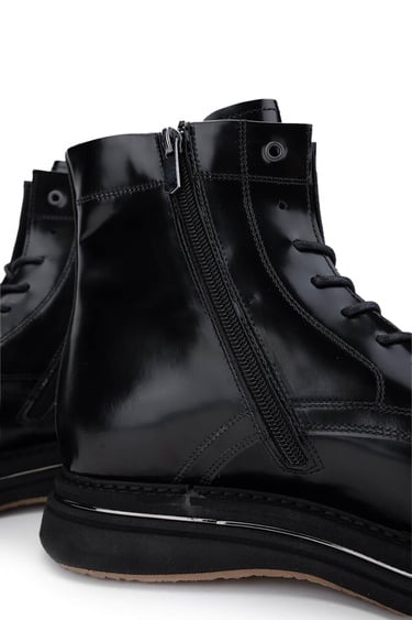  Tamer Tanca Erkek Hakiki Deri Siyah Açma Postal Bot