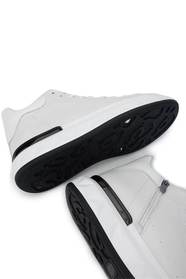  Tamer Tanca Erkek Hakiki Deri Beyaz Bot Ayakkabı