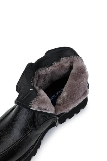  Tamer Tanca Erkek Hakiki Deri Siyah Klasik Bot