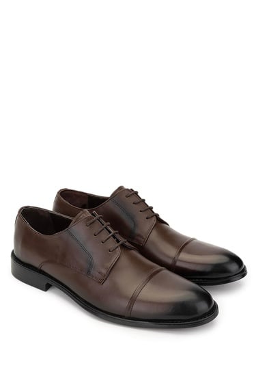  Tamer Tanca Erkek Hakiki Deri Kahverengi Klasik Ayakkabı