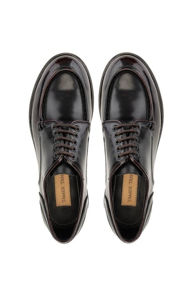  Tamer Tanca Erkek Hakiki Deri Bordo Casual Ayakkabı