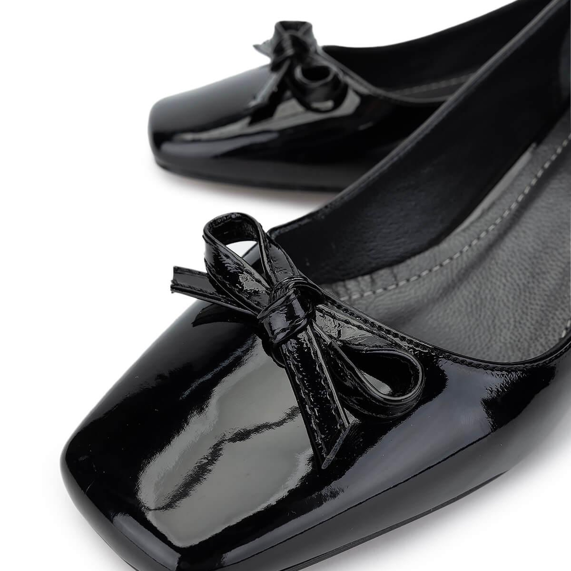 Tamer Tanca Kadın Vegan Siyah Rugan Topuklu Ayakkabı