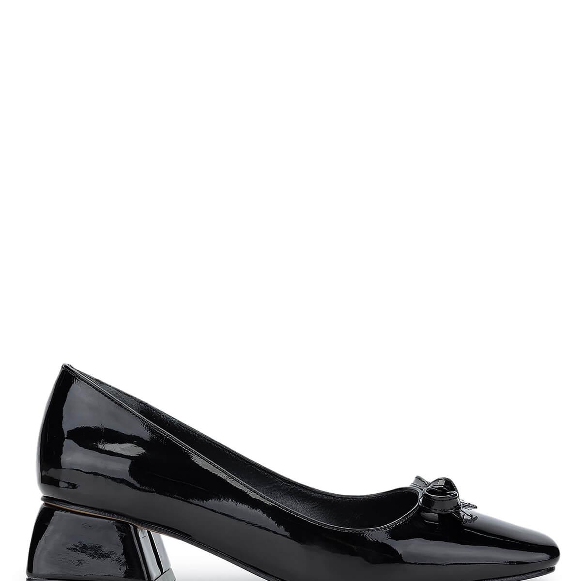 Tamer Tanca Kadın Vegan Siyah Rugan Topuklu Ayakkabı