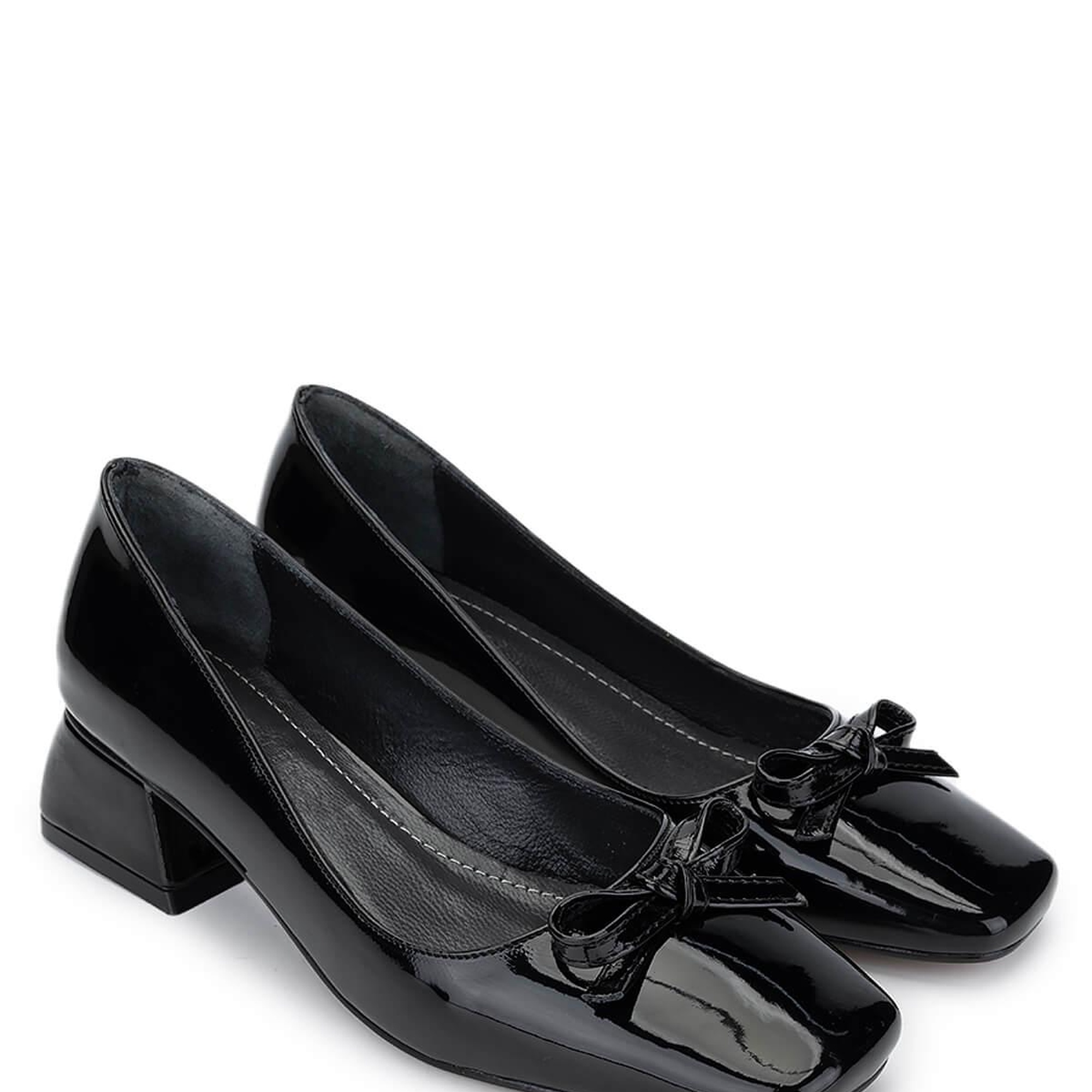 Tamer Tanca Kadın Vegan Siyah Rugan Topuklu Ayakkabı