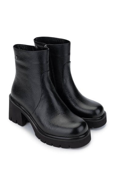  Tamer Tanca Kadın Hakiki Deri Siyah Floter Casual Bot