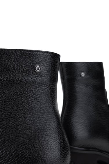  Tamer Tanca Kadın Hakiki Deri Siyah Floter Casual Bot