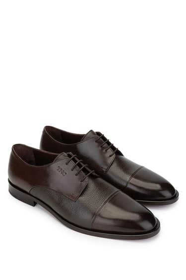  Tamer Tanca Erkek Hakiki Deri Kahverengi Klasik Ayakkabı