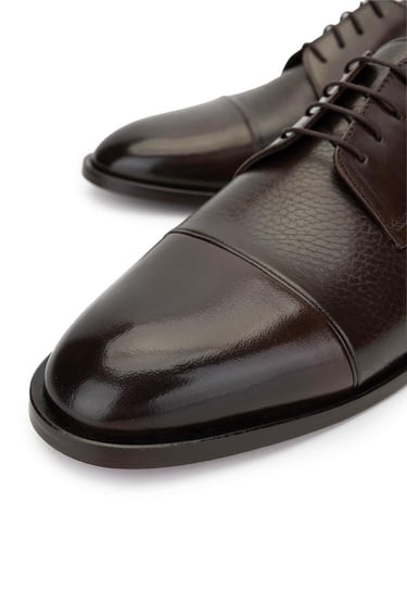  Tamer Tanca Erkek Hakiki Deri Kahverengi Klasik Ayakkabı