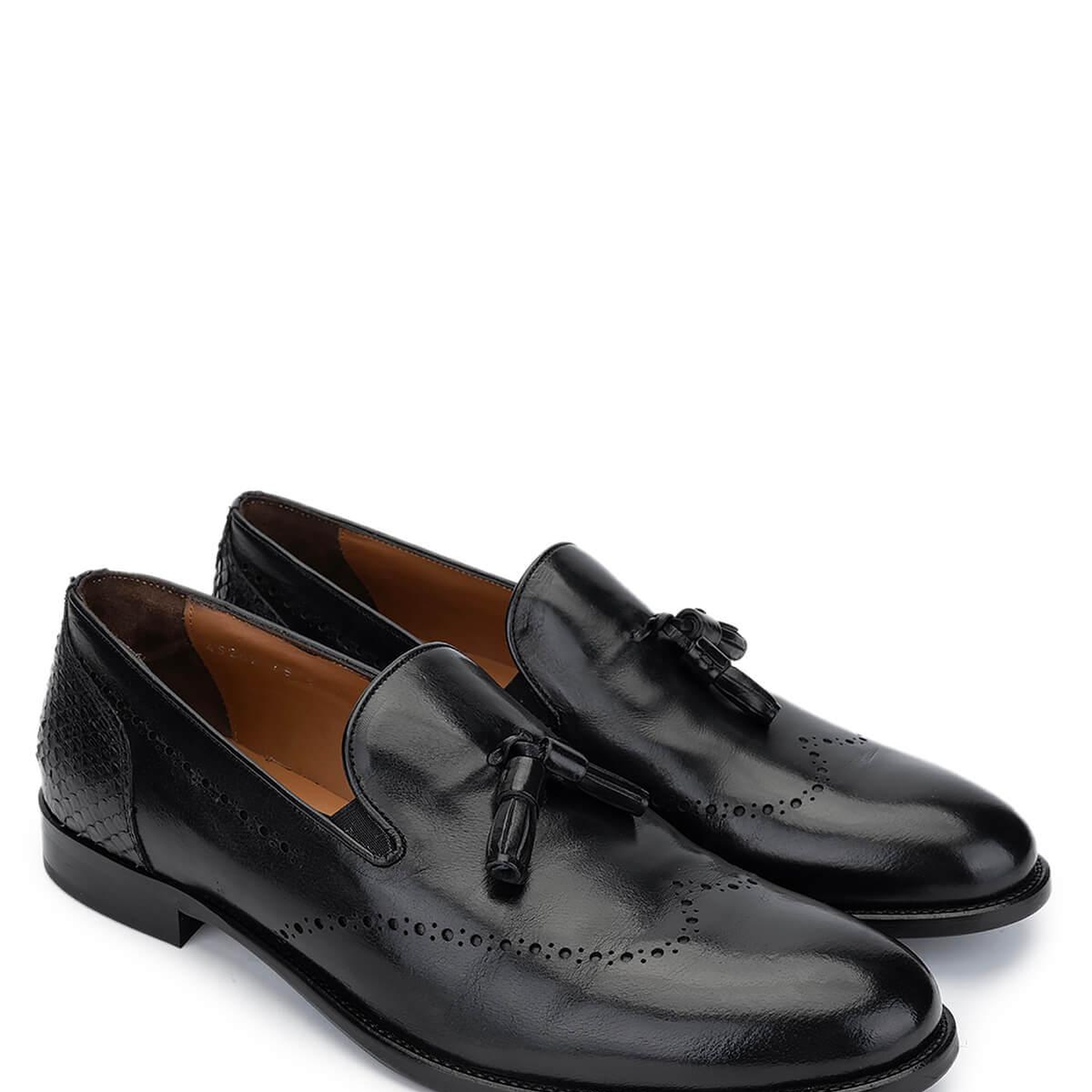 Tamer Tanca Erkek Hakiki Deri Siyah Bufalo Makosen Ayakkabı