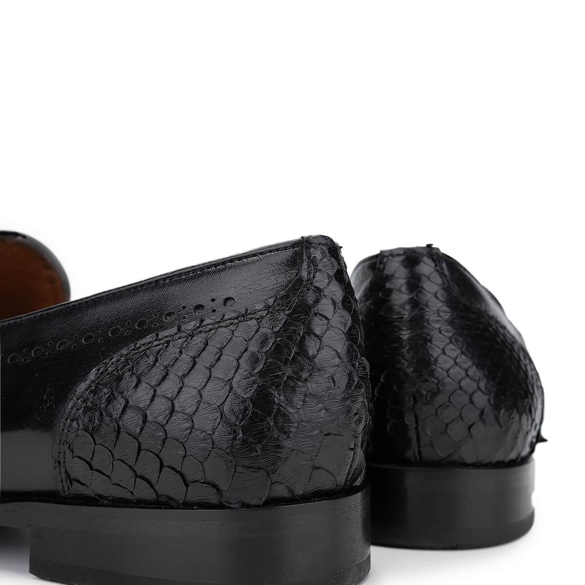 Tamer Tanca Erkek Hakiki Deri Siyah Bufalo Makosen Ayakkabı