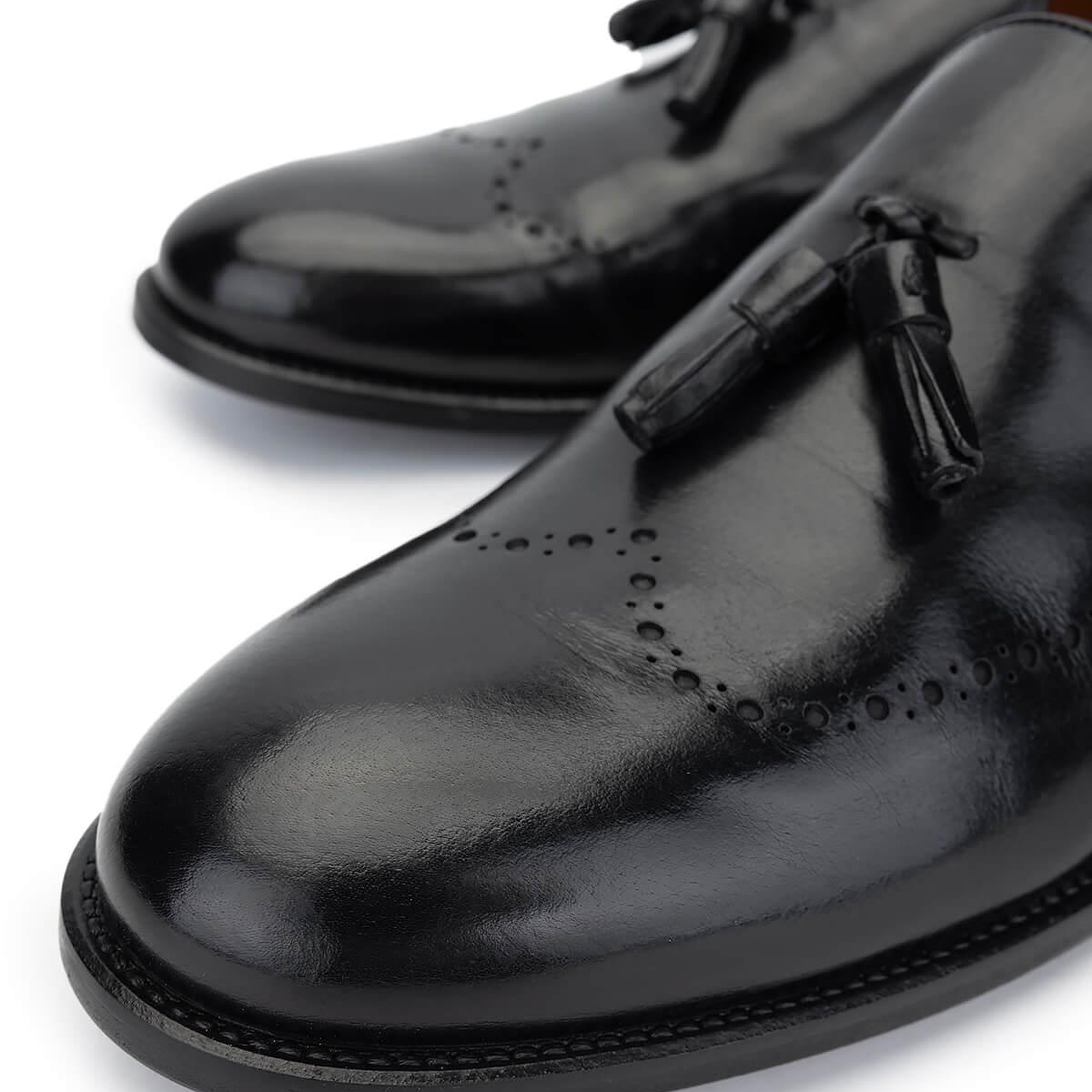 Tamer Tanca Erkek Hakiki Deri Siyah Bufalo Makosen Ayakkabı