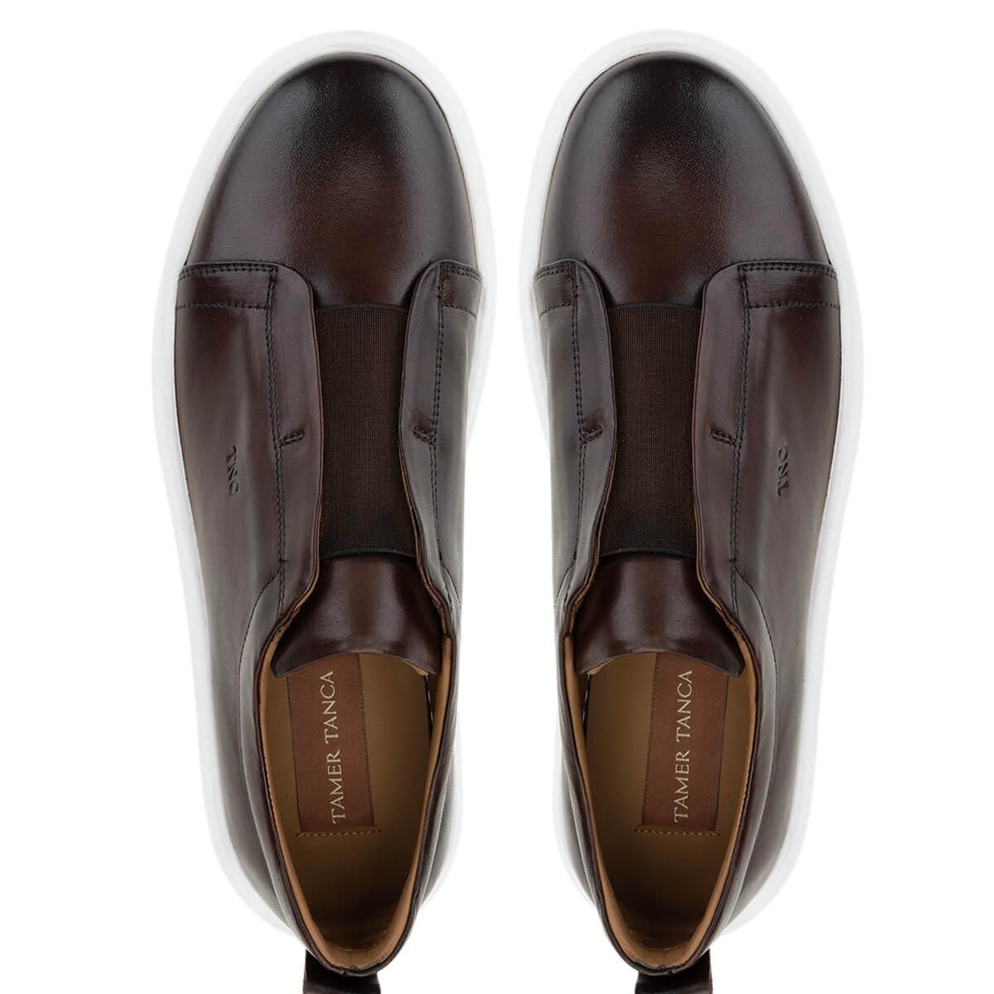Tamer Tanca Erkek Hakiki Deri Kahverengi Loafer Ayakkabı