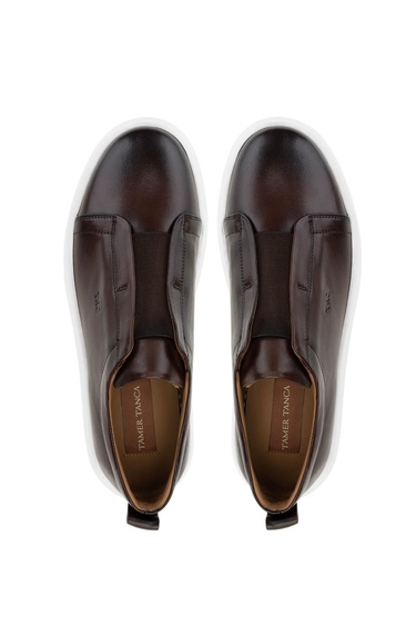  Tamer Tanca Erkek Hakiki Deri Kahverengi Loafer Ayakkabı