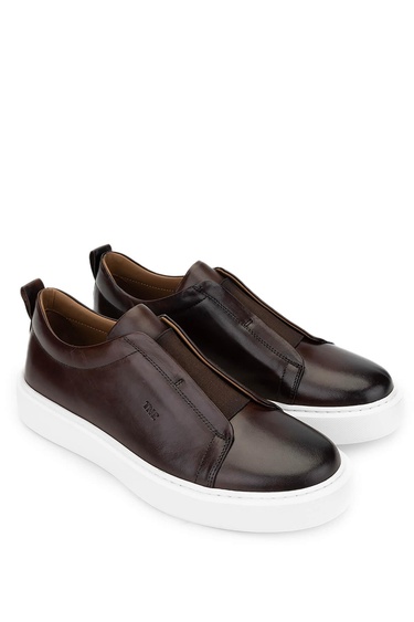  Tamer Tanca Erkek Hakiki Deri Kahverengi Loafer Ayakkabı