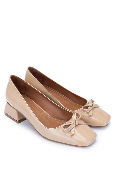  Tamer Tanca Kadın Vegan Bej Topuklu Ayakkabı