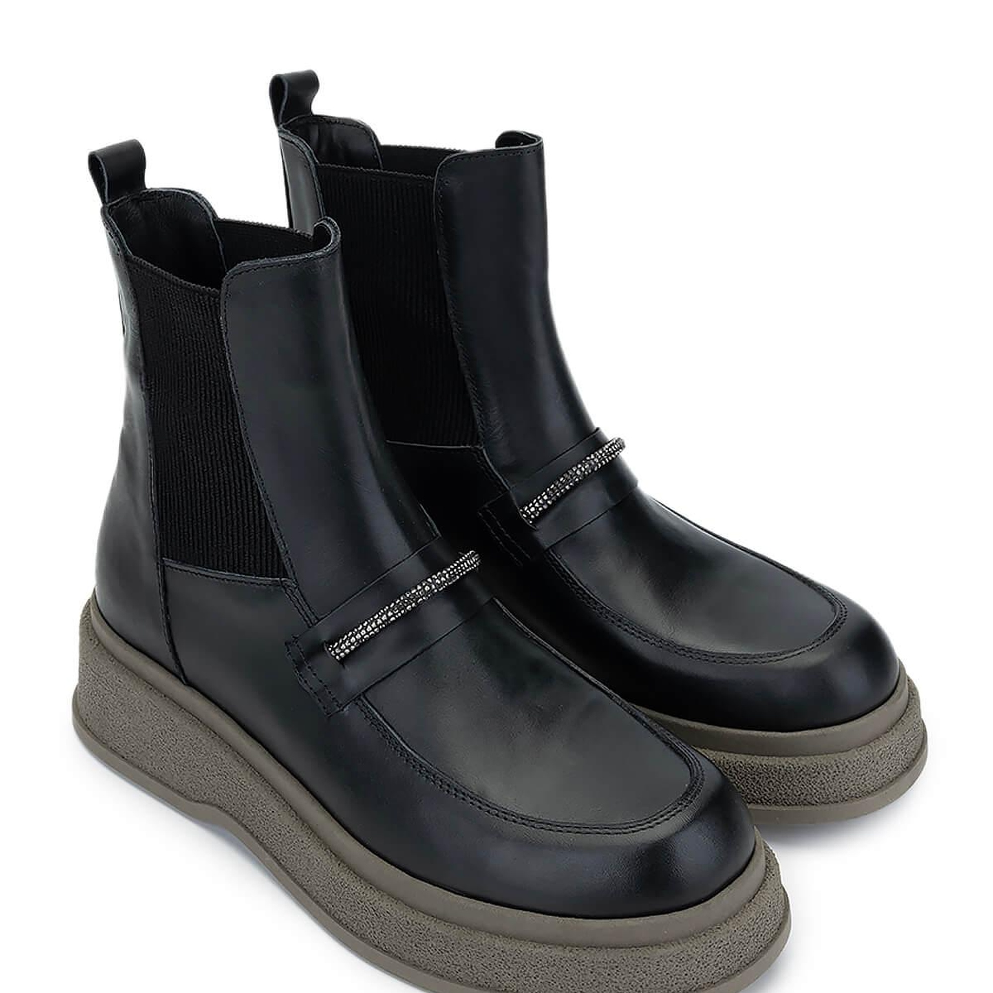 Tamer Tanca Kadın Hakiki Deri Siyah Deri Casual Bot