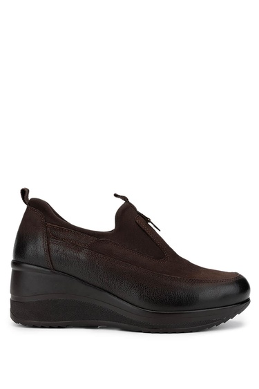  Tamer Tanca Kadın Hakiki Deri Kahverengi Nubuk Casual Ayakkabı