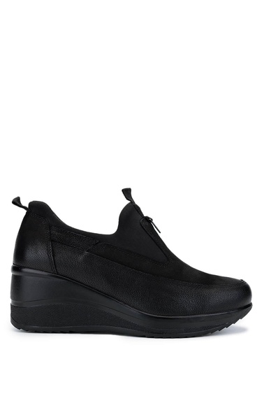  Tamer Tanca Kadın Hakiki Deri Siyah Nubuk Casual Ayakkabı