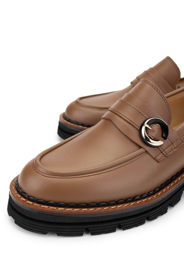  Tamer Tanca Kadın Hakiki Deri Vizon Loafer Ayakkabı