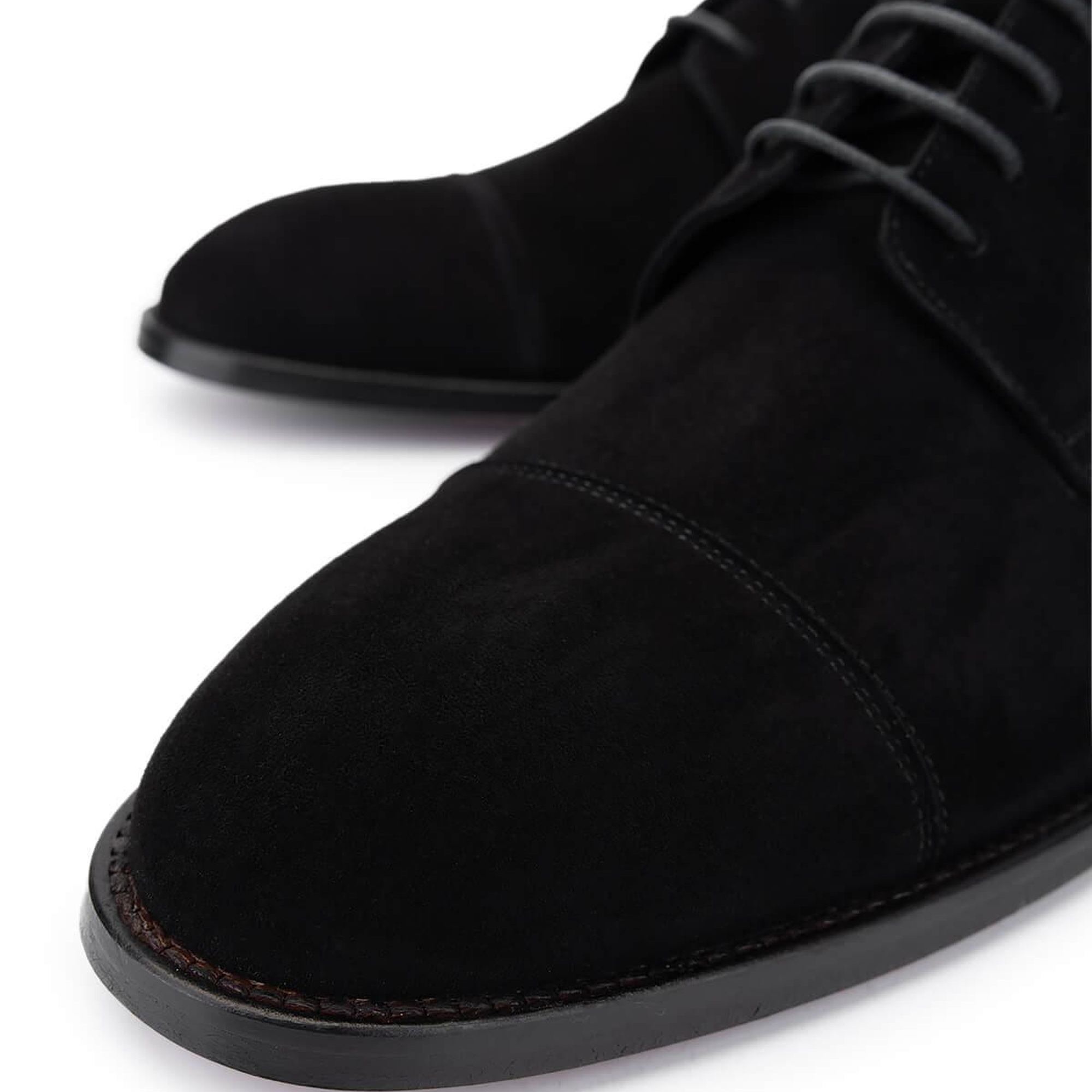 Tamer Tanca Erkek Hakiki Deri Siyah Süet Klasik Ayakkabı