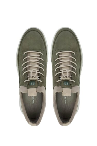  Tamer Tanca Erkek Hakiki Deri Yeşil Nubuk Sneakers & Spor Ayakkabı