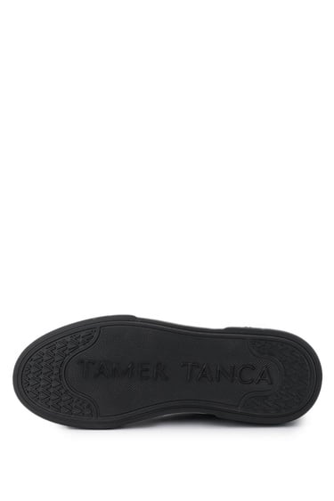  Tamer Tanca Erkek Hakiki Deri Siyah Rugan Sneakers & Spor Ayakkabı