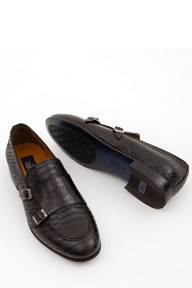  Tamer Tanca Erkek Hakiki Deri Siyah Makosen Ayakkabı