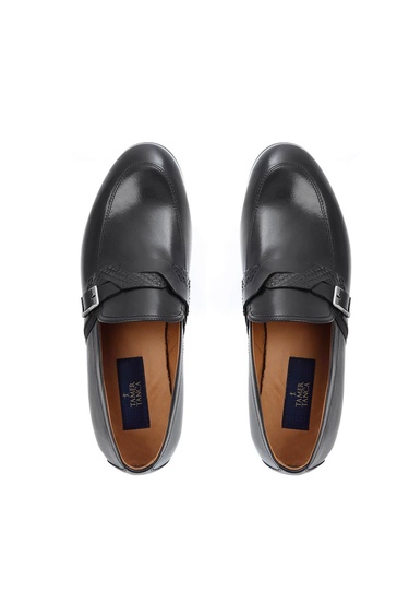  Tamer Tanca Erkek Hakiki Deri Siyah Bufalo Makosen Ayakkabı