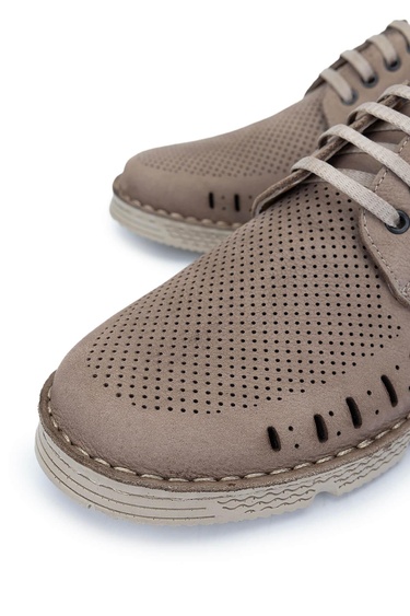  Tamer Tanca Erkek Hakiki Deri Bej Casual Ayakkabı