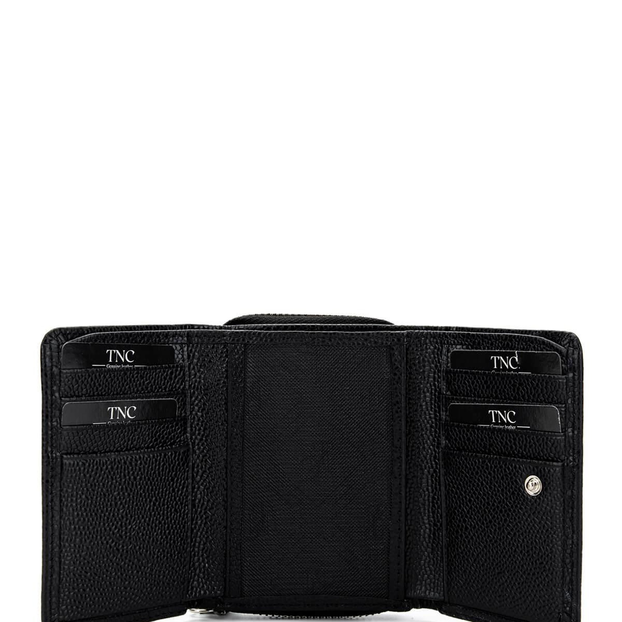 Tamer Tanca Unisex Hakiki Deri Siyah Havyar Cüzdan Cuzdan