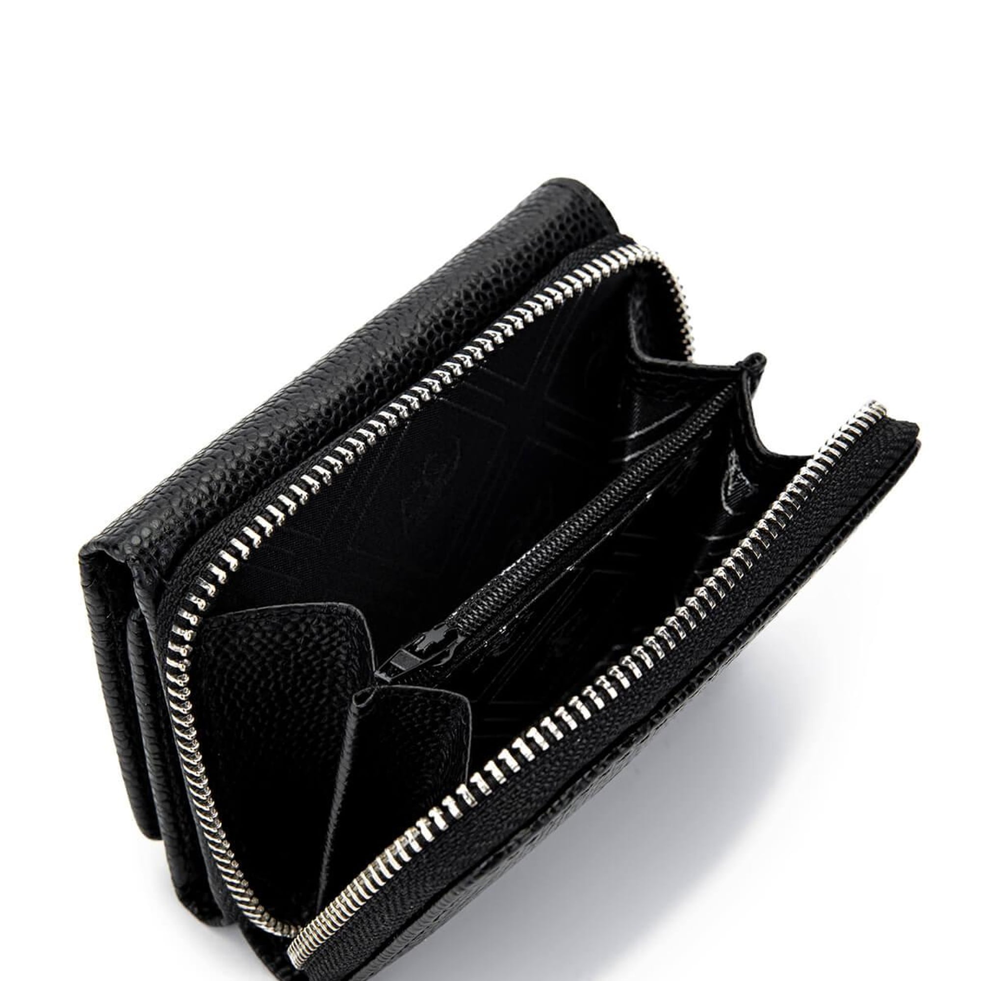 Tamer Tanca Unisex Hakiki Deri Siyah Havyar Cüzdan Cuzdan