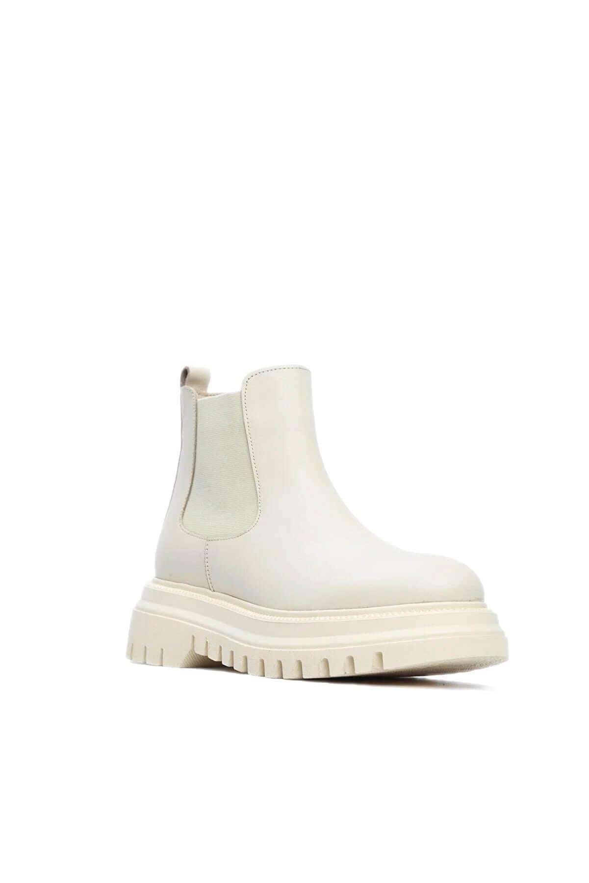 Tamer Tanca Tamer Tanca Kadın Hakiki Deri Bej Günlük Bot | FashFed Bej - 4. görsel