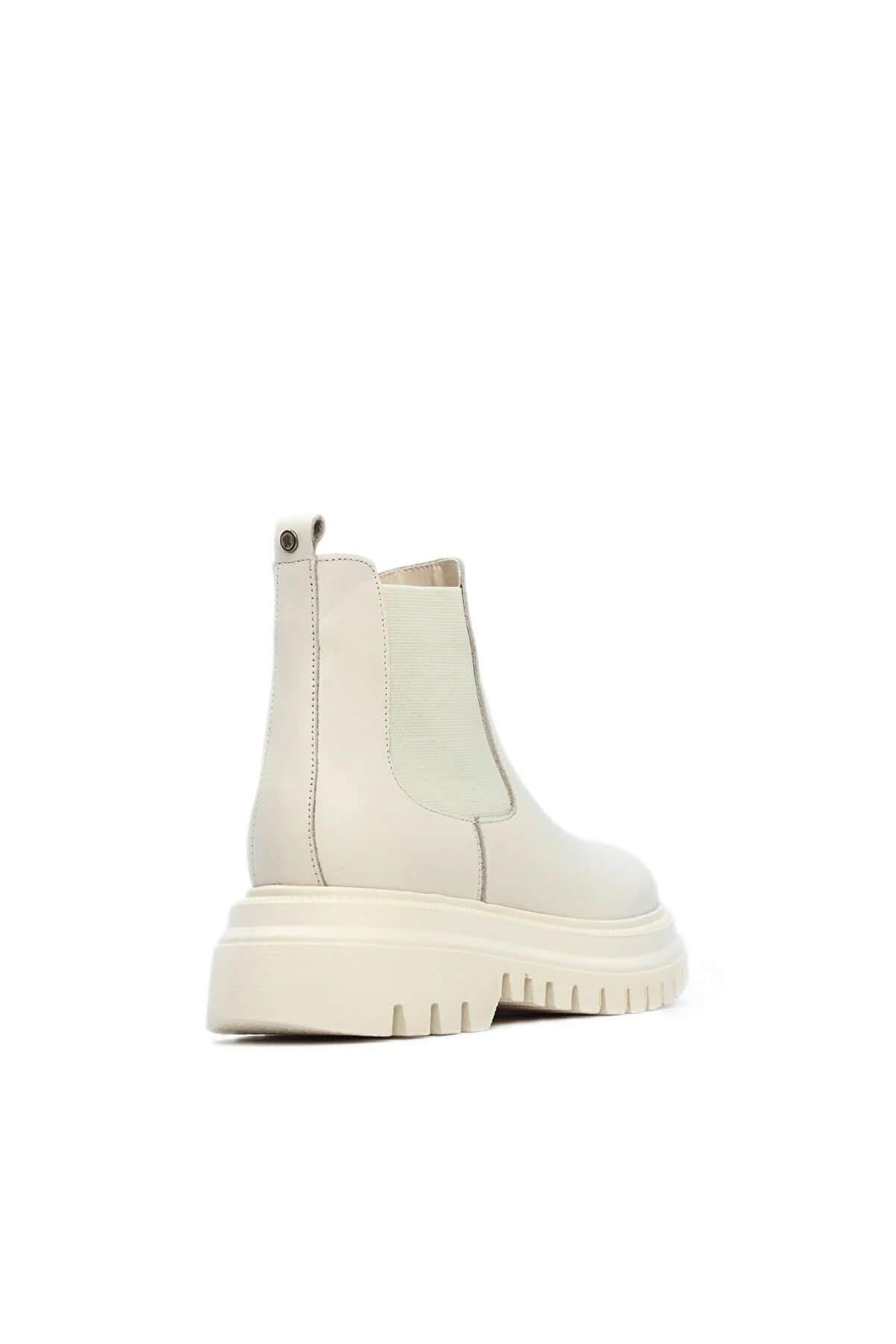 Tamer Tanca Tamer Tanca Kadın Hakiki Deri Bej Günlük Bot | FashFed Bej - 3. görsel