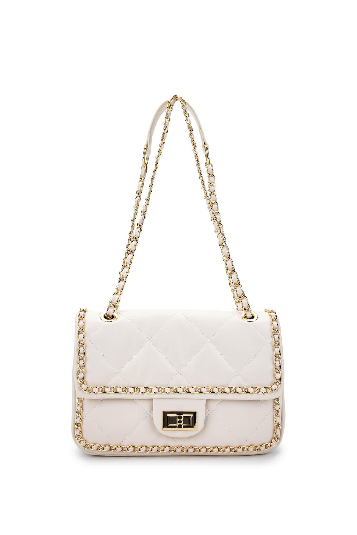  Tamer Tanca Kadın Vegan Bej Omuz Çanta