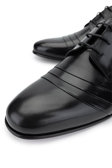  Tamer Tanca Erkek Hakiki Deri Siyah Klasik Ayakkabı