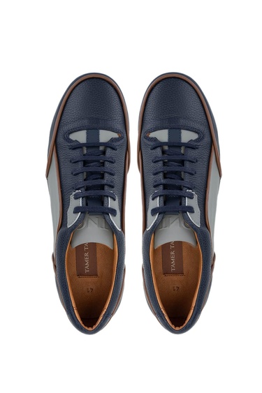  Tamer Tanca Erkek Hakiki Deri Lacivert Sneakers & Spor Ayakkabı