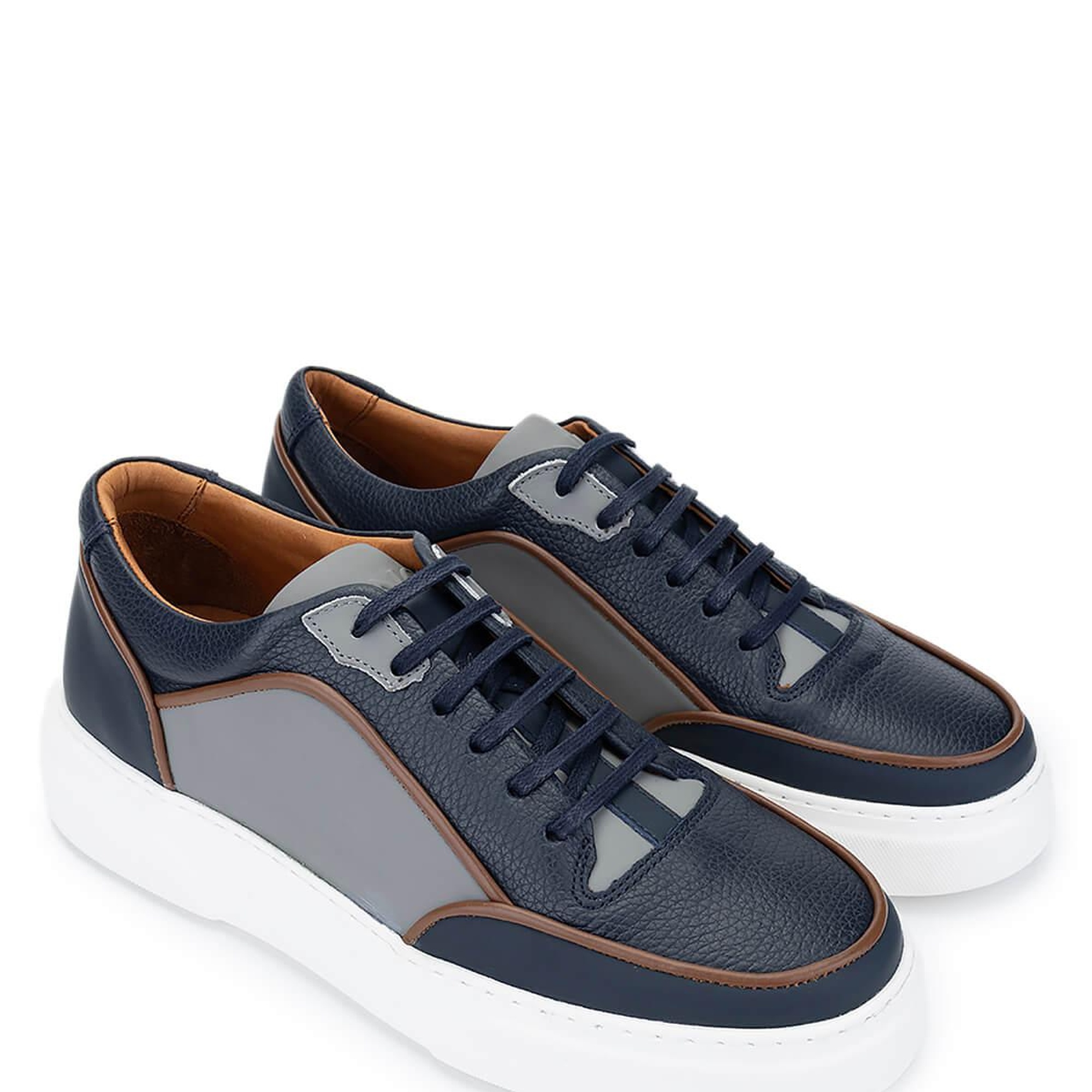 Tamer Tanca Erkek Hakiki Deri Lacivert Sneakers & Spor Ayakkabı