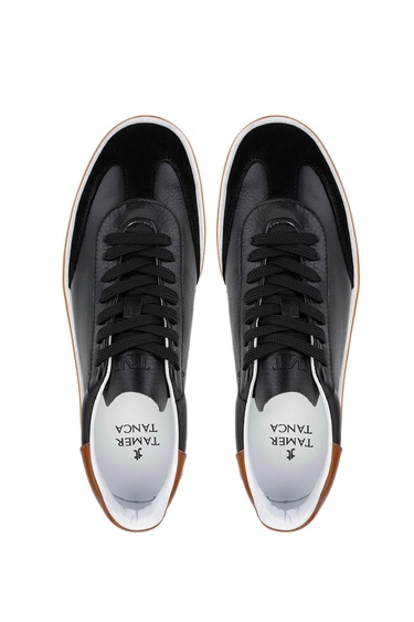  Tamer Tanca Erkek Hakiki Deri Siyah Sneakers & Spor Ayakkabı