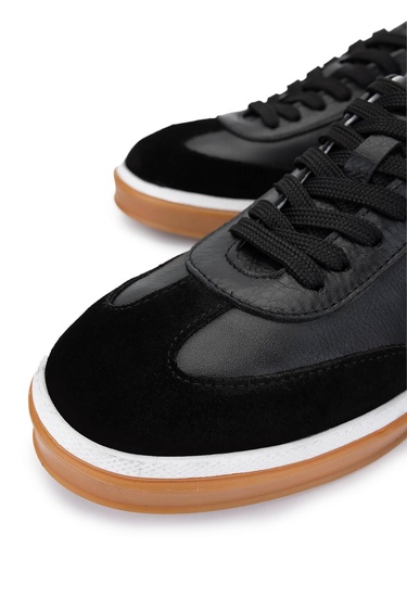  Tamer Tanca Erkek Hakiki Deri Siyah Sneakers & Spor Ayakkabı