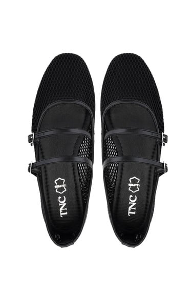  Tamer Tanca Kadın Deri & Tekstil Siyah Babet Ayakkabı