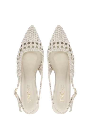  Tamer Tanca Kadın Vegan Bej Topuklu Ayakkabı