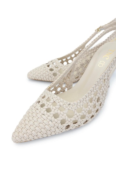  Tamer Tanca Kadın Vegan Bej Topuklu Ayakkabı