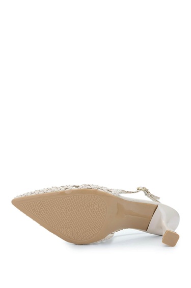  Tamer Tanca Kadın Vegan Bej Topuklu Ayakkabı