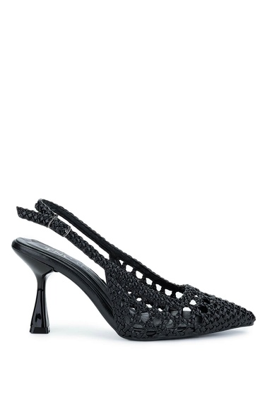  Tamer Tanca Kadın Vegan Siyah Topuklu Ayakkabı