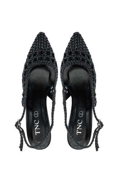  Tamer Tanca Kadın Vegan Siyah Topuklu Ayakkabı
